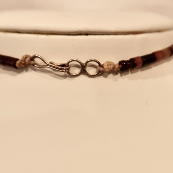 Unusual Boho Tenorio Signed Native Santo Domingo Storyteller Heishi Necklace - Picture 5 of 9